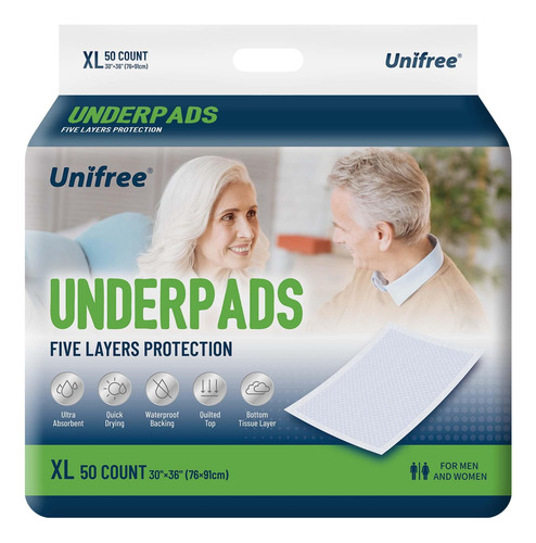 Almohadillas Desechables Unfree Para Cama, 50 Unidades