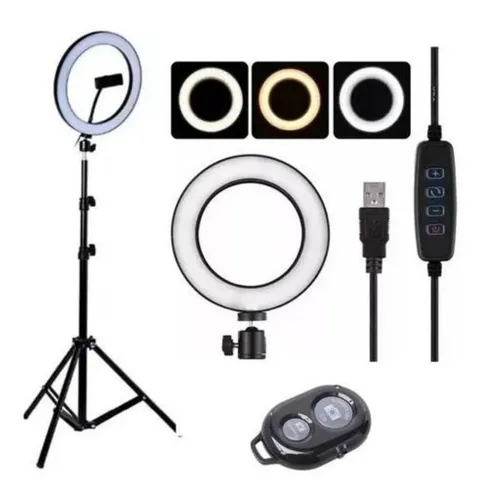 Anillo Aro Luz Led 26cm Selfie Tripode 2.2mts Bluetooth