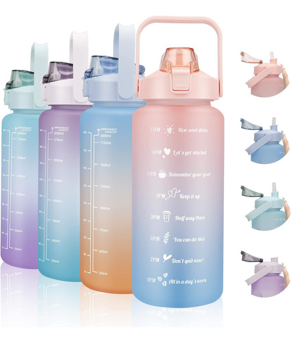 Botellas De Agua Motivacionales De 64 Oz Horarios Beber...