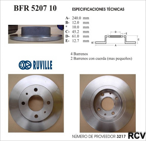 Disco Frenos Der/izq Delantera Para Nissan Tsuru Iii   2002