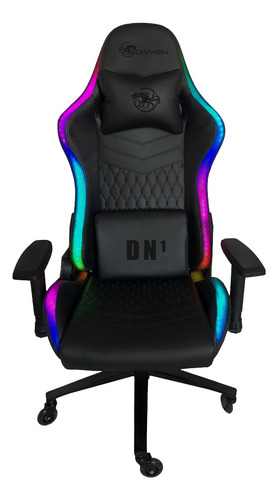 Cadeira de escritório Draxen DN1 25.010.327 gamer ergonômica  preta com estofado de couro sintético