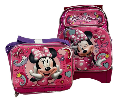 Mochila Minnie Kinder Lonchera Y Lapicera