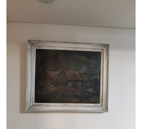 Cuadro Oleo Pintura Ranchos Campo Firmado (Usado)