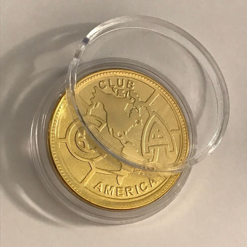 Imagen 1 de 10 de Moneda Club América Baño Oro 14k Original Regalo Soccer