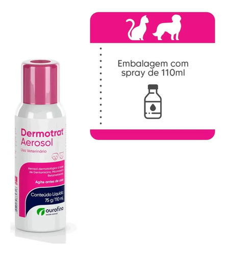 Dermotrat Spray Aerosol 75g/ 110ml - Ourofino