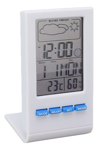 Higrómetro Digital Blanco Blanco Con Pantalla Lcd, Termómetr