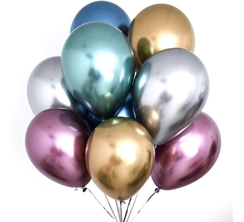 48un. Balões Grandes Metálicos 12 Polegadas Diversas Cores
