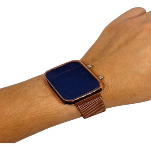 Imagen 2 de 8 de Reloj Digital Led Electrónico Unisex Malla Imantada Garantía