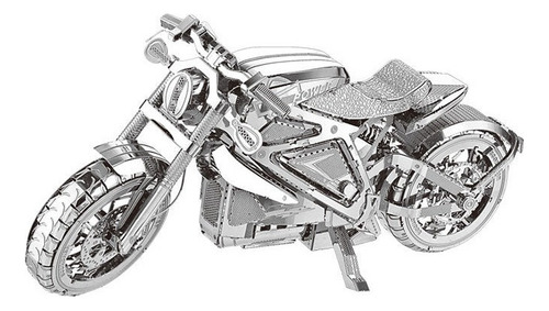 Modelo De Ensamblaje De Motocicleta De Metal Con Rompecabeza