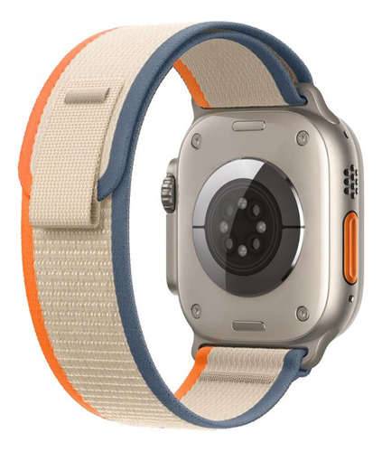 Correa Trail Para Apple Watch 42 / 44 / 45 & Ultra - Color Beige / Naranja - Marca Cellbox