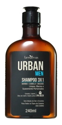 Shampoo Urban Men  3x1 240ml - Farmaervas