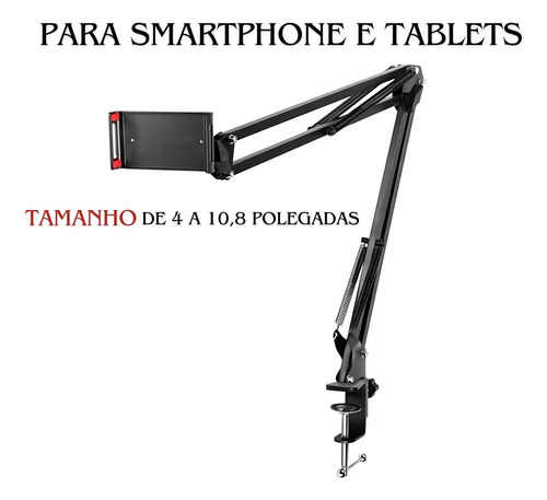 Suporte Articulado Tablet Celular Cama Mesa Braço Flexível