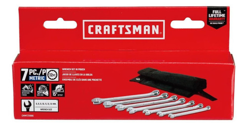 Imagen 3 de 6 de Llaves Combinadas Métricas 7 Piezas Craftsman Cmmt21086