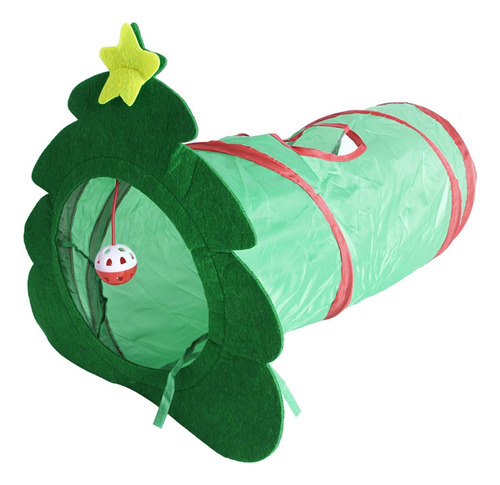 Cat Tunnel Christmas Tree Toy With Cute Ringing Pendant Play