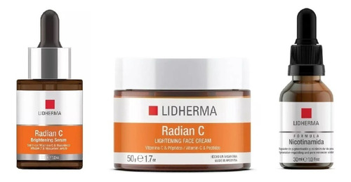 Lidherma Kit Radian C Serum + Crema Facial + Nicotinamida