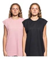 Comprar Pack X2 Musculosas Mujer Oversize Lisas De Algodón Gym