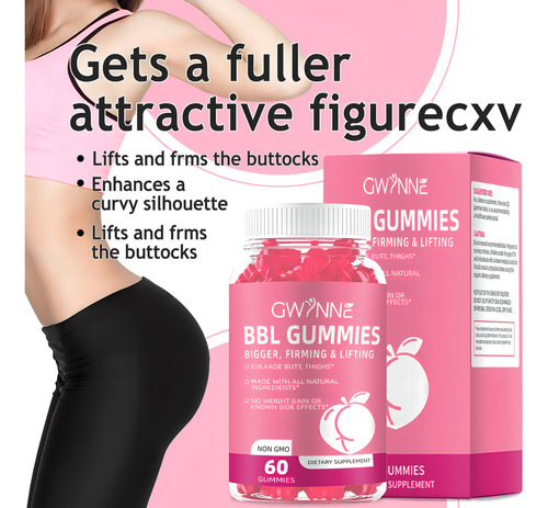 Gwynne Bbl Gummies Mejora Tu Busto Y Glúteos 60 Cápsulas Sabor Fudge mujer