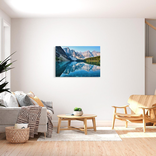 Quadro Decorativo Paisagem Lago Moraine Canadá 90x60cm