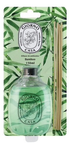 Difusor De Ambientes Bamboo Giorno Casa 150ml Cor Verde-claro