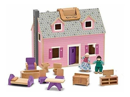 Casa De Muñecas De Madera Fold And Go De Melissa & Doug Con 