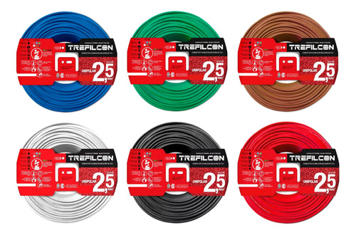 Combo × 3 Cable Unipolar 2.5mm2 × 100mts Trefilcon (iram)