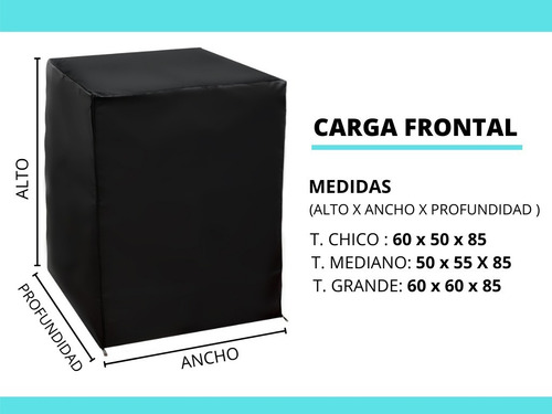 Imagen 5 de 8 de Funda De Lavarropas Carga Frontal Impermeable C/ Cierre