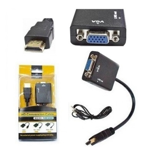 Conversor Hdmi Macho Para Vga Fêmea Kit Com 20 Pçs Imediato