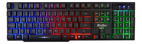 Teclado Gamer Kolke Simil Mecánico Usb Luces Led Calidad  Idioma Español Latinoamérica