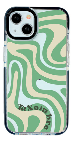 Funda Para iPhone Con Tu Nombre Para Mujer Curvas Verde