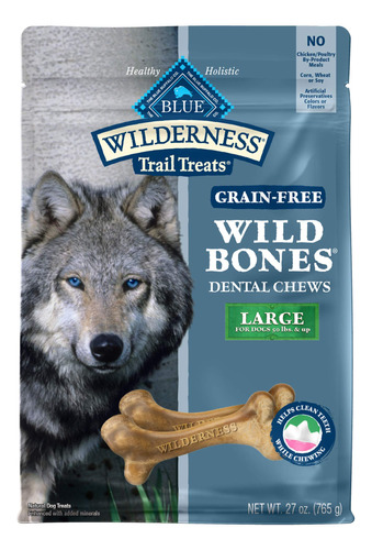 Blue Buffalo Wilderness Wild Bones - Golosinas Dentales Sin.