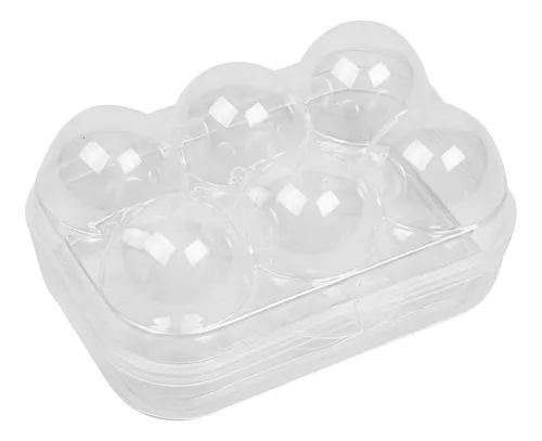 Huevera Plastica Transparente 6 Huevos Crom
