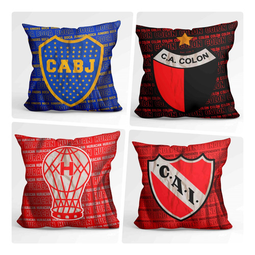 Souvenir 5 Almohada  30x30cm Boca River Independiente Futbol