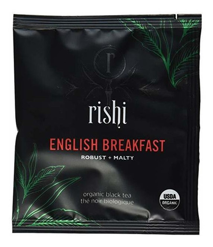Rishi Té Orgánico Inglés Desayuno Bolsitas De Té, 50 Conde