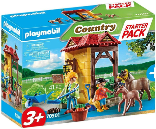 Figura Armable Playmobil Country Granja De Caballos 41 Pzas