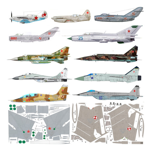 Pack Mig-29 (+12 Modelos Mig) 1:33 Papercraft (envio X Mail)