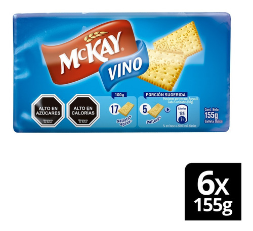 Galletas Mckay® Vino 155g X6 Unidades