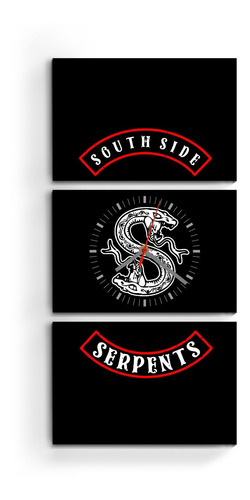Reloj De Pared Triptico Southside Serpents Riverdale Logo