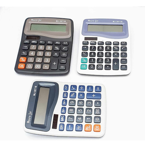3 Calculadoras Grande C 12 Dig. De Mesa Balcão Escritório Mj