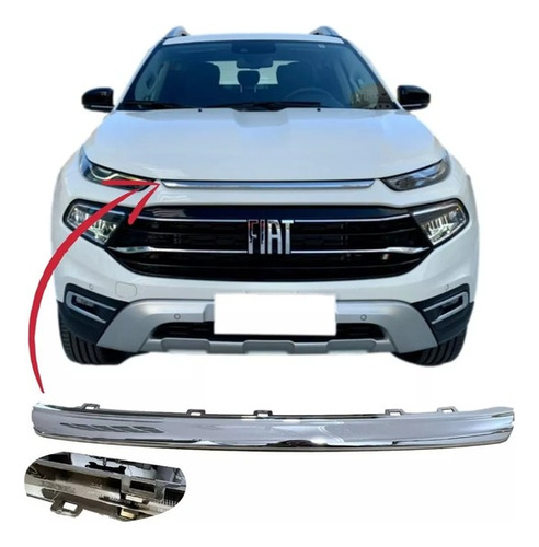 Friso Dianteiro Grade Fiat Toro 2022 Original Cromado