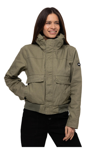 Chaqueta Cat Uninsulated Hooded W Verde Mujer