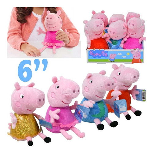 Muñecos Peluche De Peppa Pig Y George 18cm  