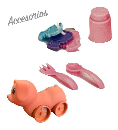 Imagen 3 de 10 de Bebe Poppi Con Mascota + Accesorios - Bebote 20cm Perrito
