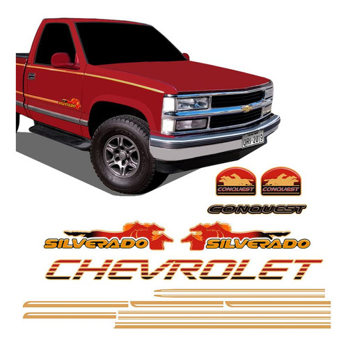 Adesivos Silverado Conquest 1999/2000 Kit Faixas Chevrolet