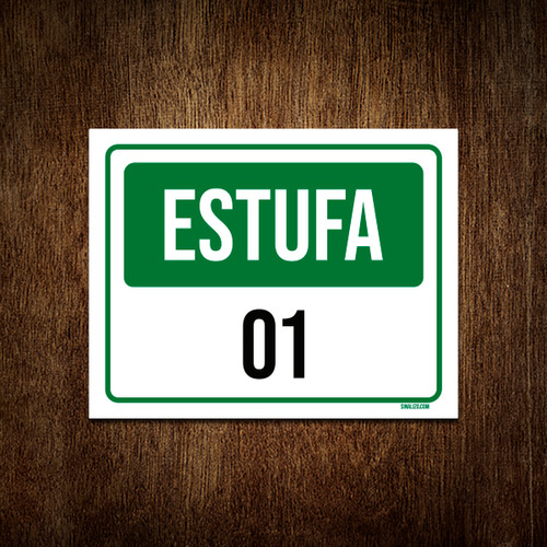 Kit 10 Placa Sinalização - Estufa 01 Verde