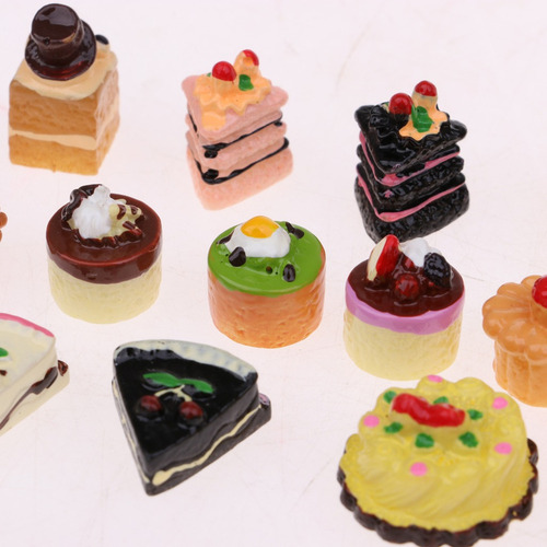 16 Piezas Cocina Comida Resina Mermelada Pastel Modelo 1/12