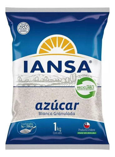 Azúcar Blanca Iansa Granulada 1 Kg