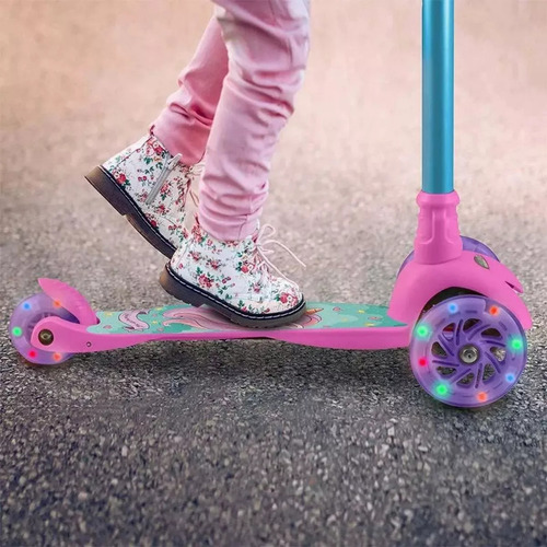 Patinete Dm Toys 3 Rodas Princesas Rosa