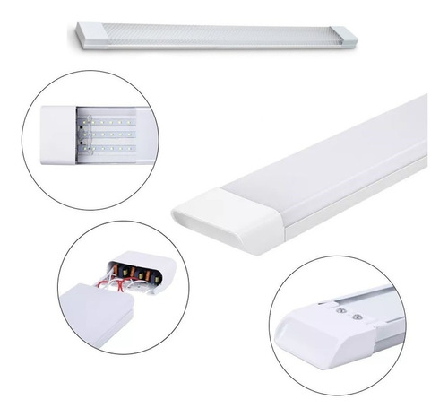 Tubo Led Chato Con Artefacto Integrado 60w 120cm De Diametro