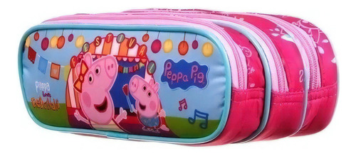 Estojo Escolar Infantil Triplo Dmw 37469 Peppa Pig