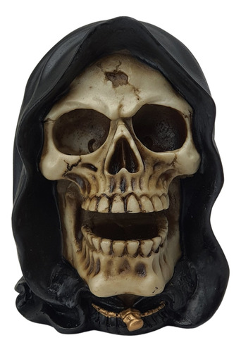 Cranio Caveira Morte Capa Enfeite Halloween Resina Decoração